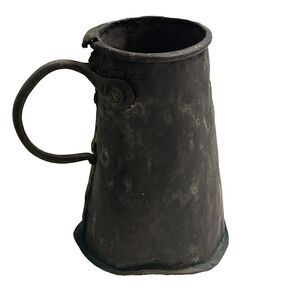 Antique Hand-Hammered Copper Tankard Dovetail Cramp Seam 18thC Tavern Mug Large